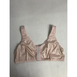 GrandmaCore Doctors Choice Womens 44 Peach Comfort Bra Front Closure Chevron